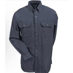Carhartt Men's Black S202 BKC Chambray LS Button-Down Shirt Medium Regular fit